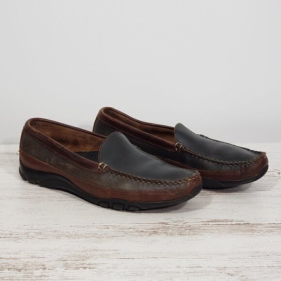 Allen Edmonds  Boulder  Brown Black Two Toned Leather Men\'s Loafer  Size 10E main image 4
